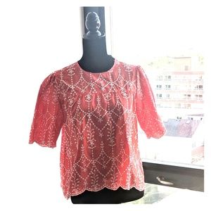 Zara Eyelet Embroidered Blouse